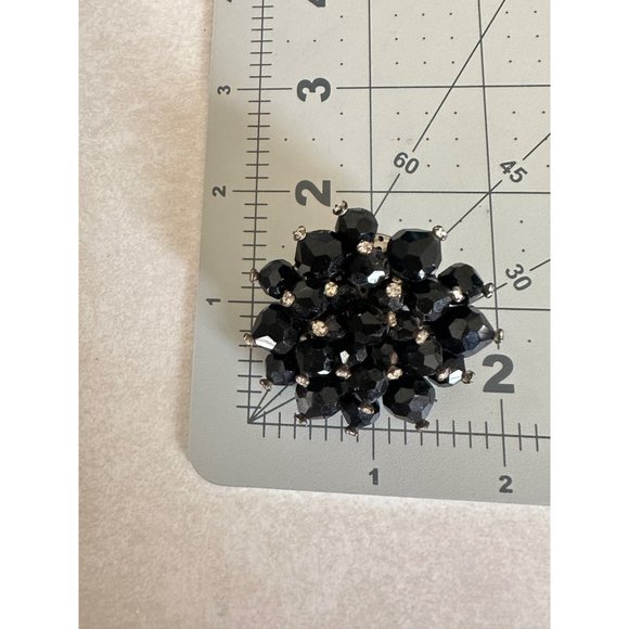 Miriam Haskell unsigned 1930s silver tone black beaded rhinestone pin brooch - Picture 9 of 9